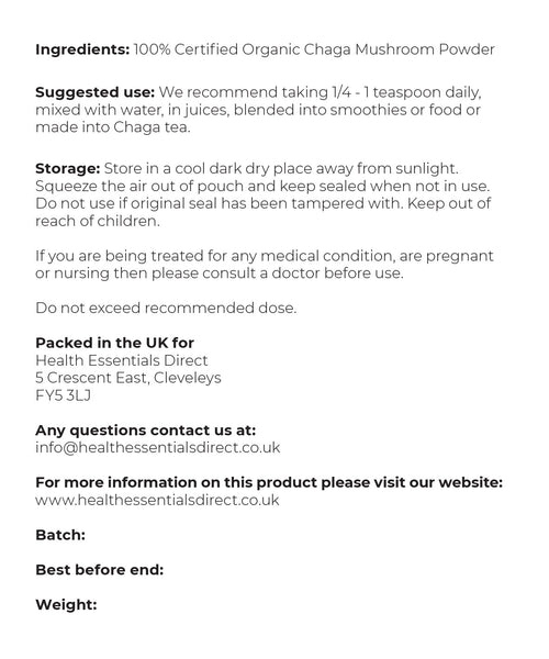 chaga mushroom organic