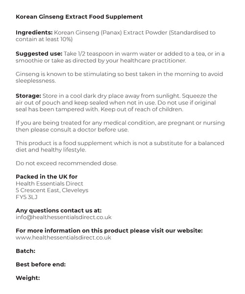 korean panax ginseng powder