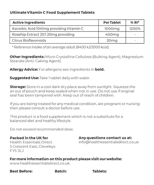 ascorbic acid + rosehip + citrus bioflavonoids