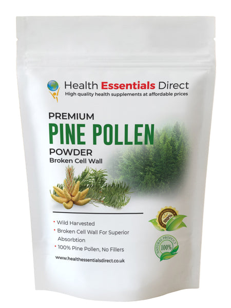 Pine Pollen Powder, Cracked Cell Wall (Wild Harvested, Body Building)
